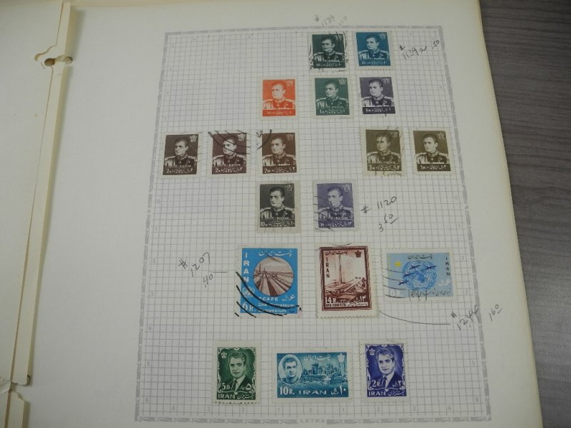 PERSIA, old time assortment of Stamps hinged on remainder/overlapping pages