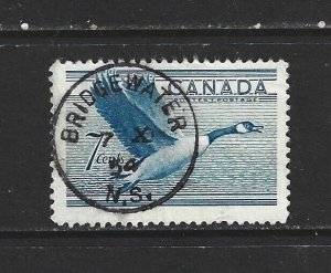 CANADA - #320 - 7c CANADA GOOSE USED STAMP BRIDGEWATER, NS CANCEL