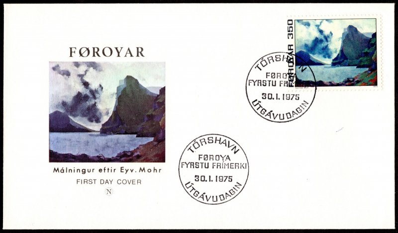 1975, Faroe Islands 350o, FDC, Sc 18