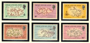 FALKLAND ISLANDS 1981 Early Maps; Scott 318-23, SG 396-401; MNH