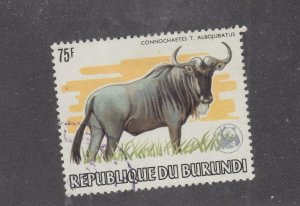 REPUBLIC BURUNDI # 600 VF-LIGHT USED ANTELOPE CAT VALUE $90 US