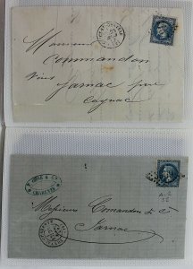 France 1863 /70 bundle of 20c blue perforate Napoleon covers  entires FU Covers