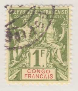 French Colony FRENCH CONGO 1892-1900 1fr Used Stamp A30P2F40369-