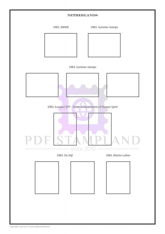 Netherlands Nederland 1852-2020 PDF(DIGITAL) STAMP ALBUM PAGES