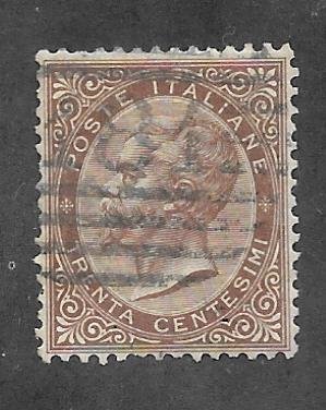 Italy Scott 30 Used 30c King Victor Emmanuel II 2018 CV $9.00