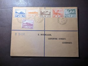 1943 Registered England British Channel Islands Cover Jersey to Guernsey CI