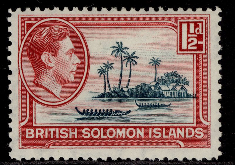 BRITISH SOLOMON ISLANDS GVI SG62, ½d blue-green & carmine, M MINT.