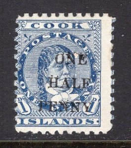 Cook Islands 1899 ONE HALF PENNY Part Double Surcharge Mint H #25