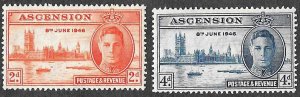 Ascension Island SC 50-51 * George VI & Parliament * MLH * 1946