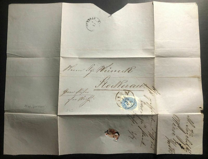 1863 Vienna Austrian Empire Vintage Letter Cover To Stockerau