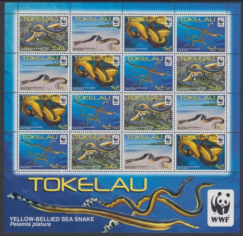 XG-AM058 TOKELAU ISLANDS - Wwf, 2011 Sea Snake, Nature, Wild Animals MNH Sheet