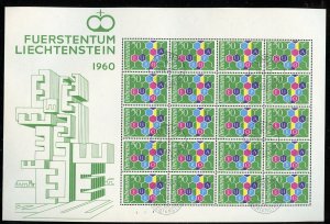 LIECHTENSTEIN 1960 EUROPA SCOTT #356 VF MINIATURE SHEET USED