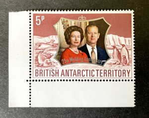 British Antarctic Territory: 1972, Royal Silver Wedding, Inv Wmk, Variety, MNH