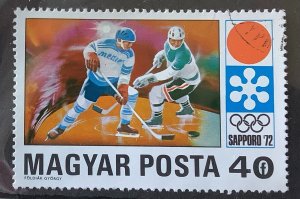 Hungary 1971 Scott 2114 used - 40f, Ice Hockey,  Winter Olympic Games, Sapporo