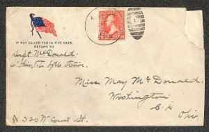 USA 267a STAMP SPANISH AMERICAN WAR LYTLE GEORGIA DPO - OHIO MILITARY COVER 1898