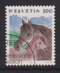 Switzerland #874  cancelled 1993 animals  100c horses