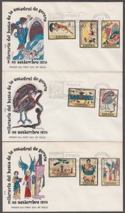 SPAIN Sc # 1909-16 SET of 3 FDC x 8 DIFF PAINTINGS from the APOCALYPSE
