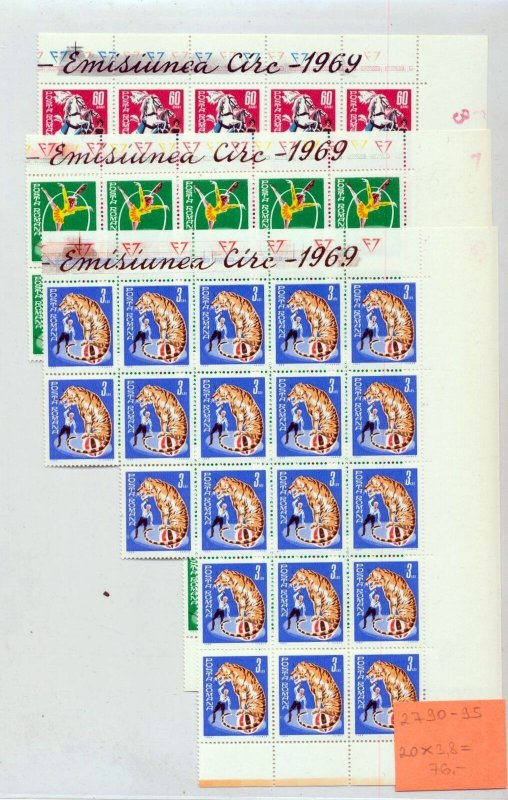 ROMANIA 1969 Circus Wildlife Sets MNH x  20 (MZT 520) 