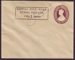 BURMA Postal stationary: Military envelope 1a brown with - 70409