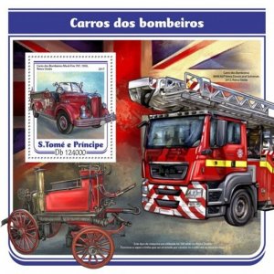 St Thomas - 2017 Fire Engines - Stamp Souvenir Set - ST17203b