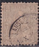 Switzerland 1862-64 Sc 41 2c Gray Helvetia Stamp Used