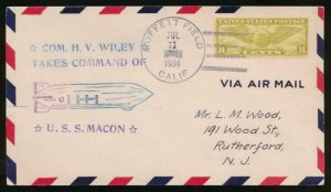 US  USS MACON WILEY TAKES COMMAND JULY 11,1934