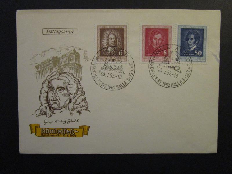 Germany DDR SC# 100 / 102 Set on 1952 FDC / Unaddressed / Cacheted - Z4505