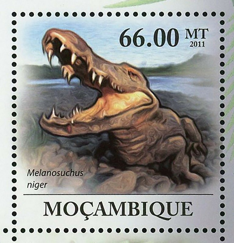 Crocodiles Stamp Melanosuchus Niger Reptile Souvenir Sheet MNH #4308-4313