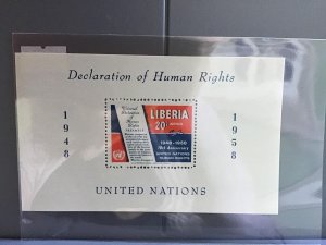 Liberia Declaration of Human Rights 1958 United Nations  MNH  stamp sheet R26839