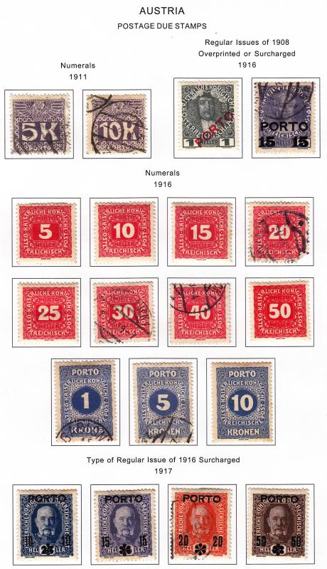 Austria Postage Due #J49-J59, See description