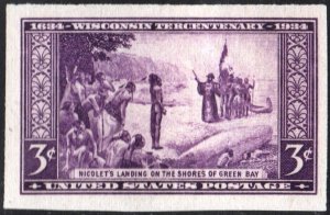SC#755 3¢ Wisconsin Issue Single (1934) NGAI