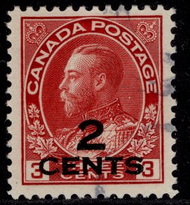 CANADA GV SG265, 2c on 3c carmine, FINE USED. Cat £35.