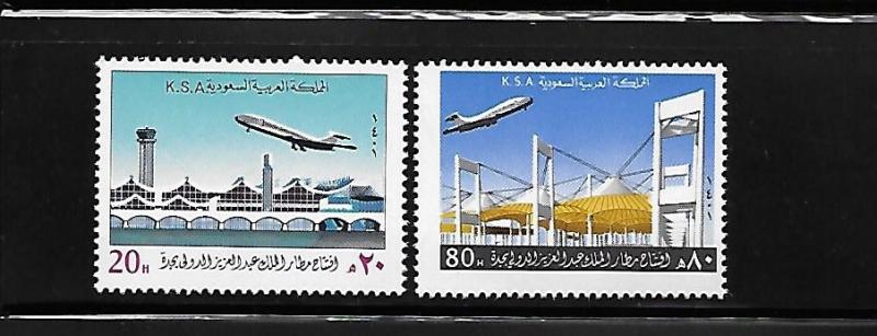 Saudi Arabia 1981 Jedda Airport Opening Airplane Scott 818-819 MNH A465