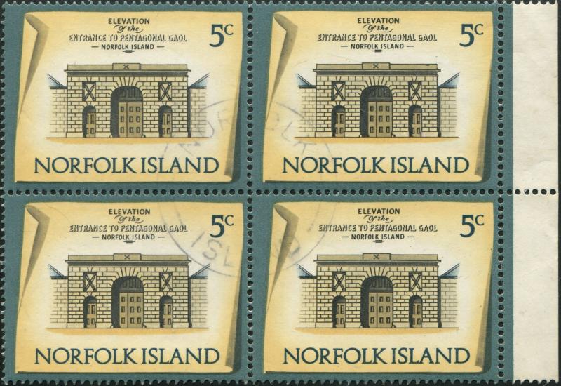 Norfolk Island 1973 SG137 5c Historic Building block FU