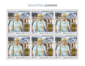 C A R - 2021 - Mahatma Gandhi - Perf 6v Sheet - Mint Never Hinged