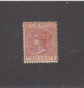 CEYLON # 85 VF-MLH Q/VICTORIA 2cts CAT VALUE $75