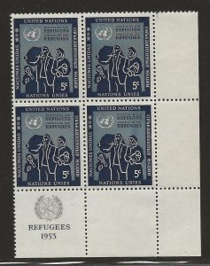 UNITED NATIONS - SC# 16  FVF/MOG  INSCRIPTION B/4