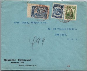 COLOMBIA POSTAL HISTORY AIRMAIL VIA SCADTA COVER ADDR USA CANC YR'1925