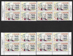 CANADA - #484 - 5c GEORGE BROWN PLATE #1 BLOCKS SET MNH THE GLOBE