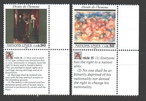 UN Geneva. 1991. 208-9. Painting Human Rights. MNH.