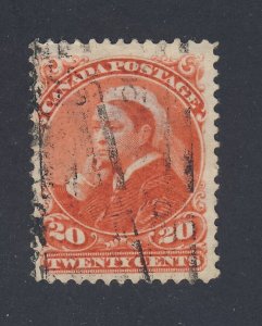 Canada Small Queen stamp #46-20c F/VF Used Fine Guide Value = $100.00
