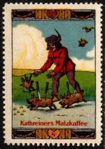 Vintage Germany Poster Stamp Kathreiner's Malt Coffee Fairytale Land Coc...