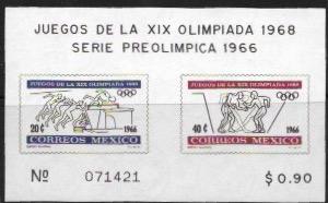 Mexico #975a Olympics 1966, 1968  Imperf mini sheet