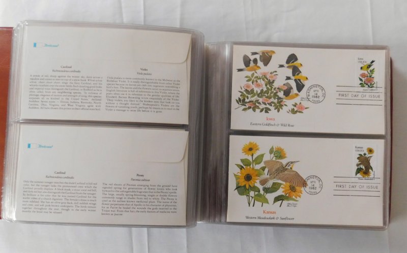 1982 Birds Flowers Of The 50 States First Day Cover Collection Fleetwood Binder