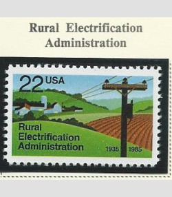 U.S.#2144 Rural Electrification Administration 22c Single, MNH.