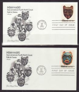 US 1834-1837 Indian Art 1980 Artmaster S/4 U/A FDC