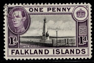 FALKLAND ISLANDS GVI SG148, 1d black & violet, FINE USED.