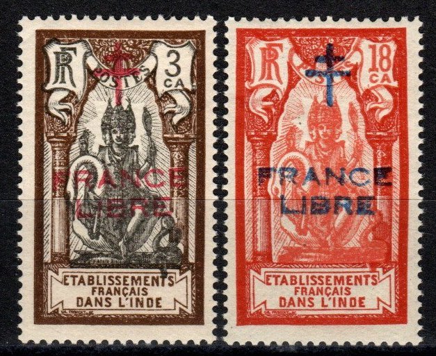 French India #158, 162  MNH CV $4.80 (Z9756)