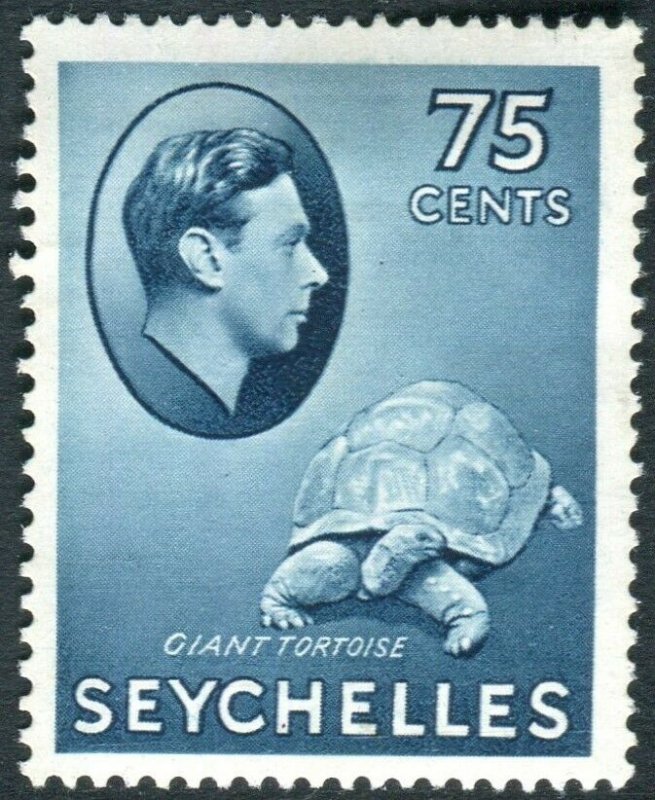 SEYCHELLES-1938 75c Slate-Blue.  A mounted mint example Sg 145