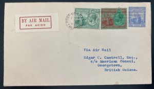 1929 Port Of Spain Trinidad Airmail First flight Cover FFC To British Guiana